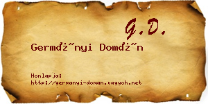 Germányi Domán névjegykártya